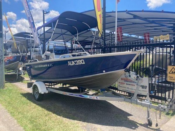 USED 2020 QUINTREX 420 RENEGADE SIDE CONSOLE WITH YAMAHA F50 FOUR STROKE FOR SALE image