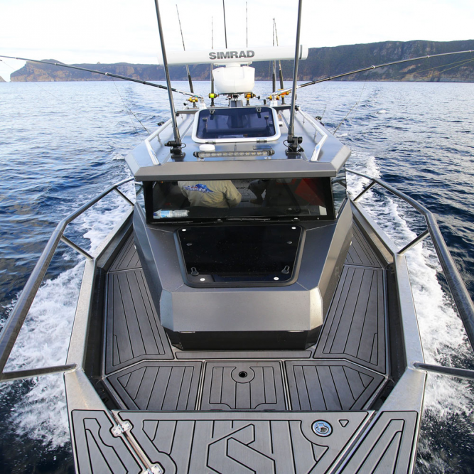 Stabicraft's popular walk around platform provides loads of usable space