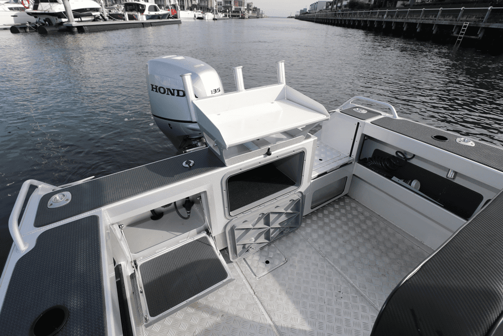 The efficient transom layout is ideal with plenty of storage boxes and compartments