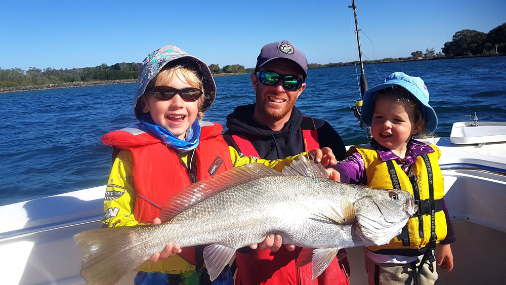 Local fishing guru Jason Bettles from Wildside Sportfishing with a mulloway