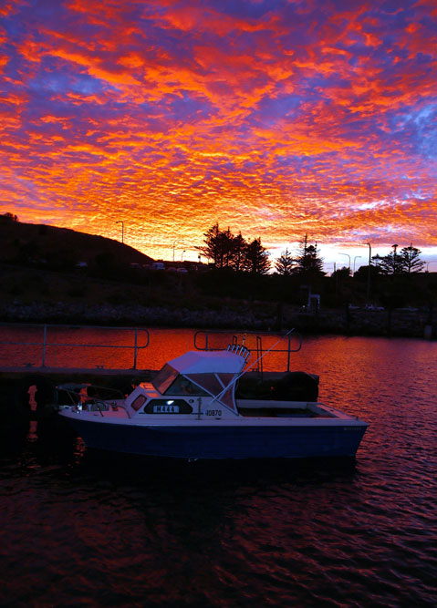 sunrise in the harbour at Cape Jervis