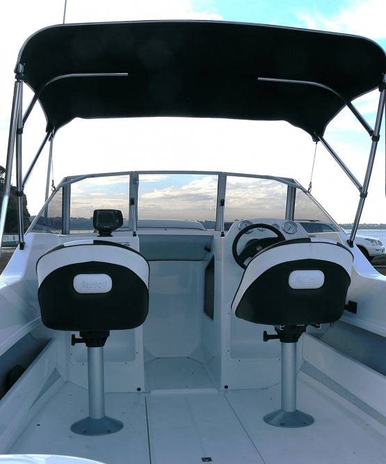 The Fisherman 5 is a crossover between a cuddy and a runabout.