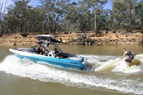 Wake surfing with a Malibu Boat